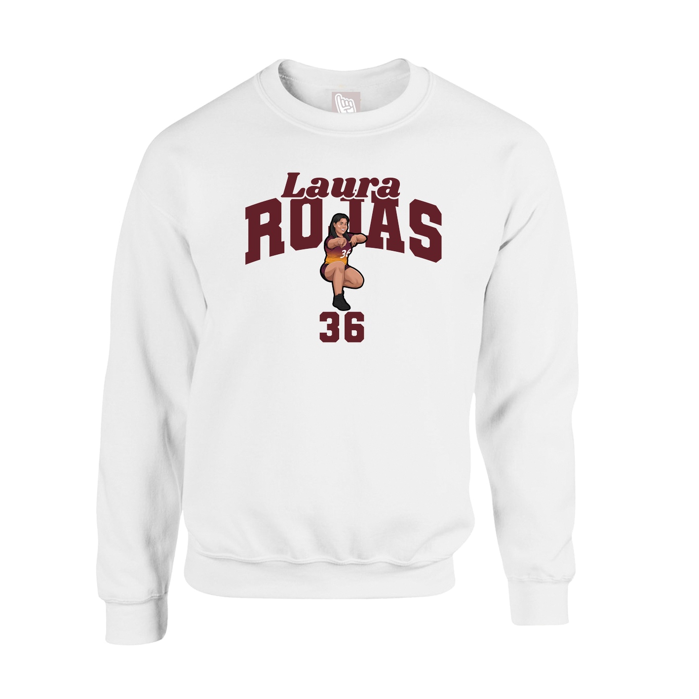 Fleece Crew — Signature Arch in White