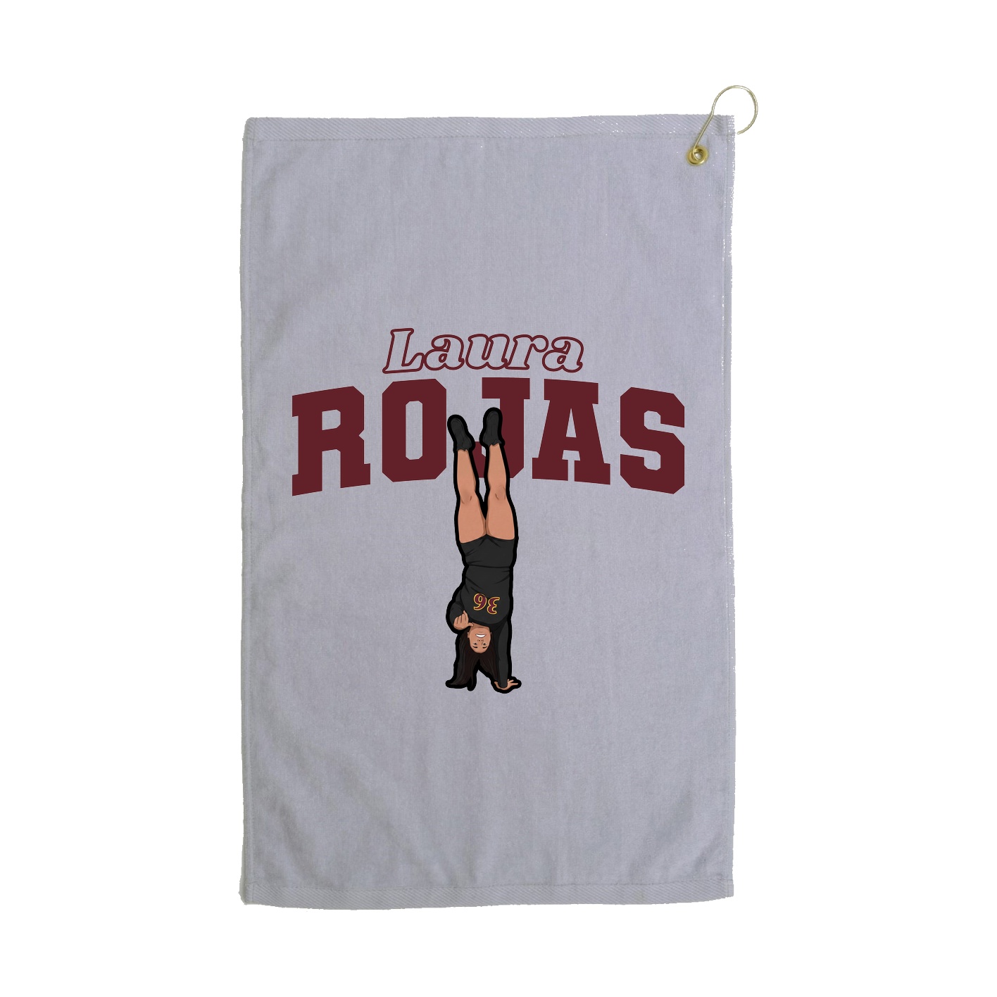 Golf Towel — Name Arch in Grey