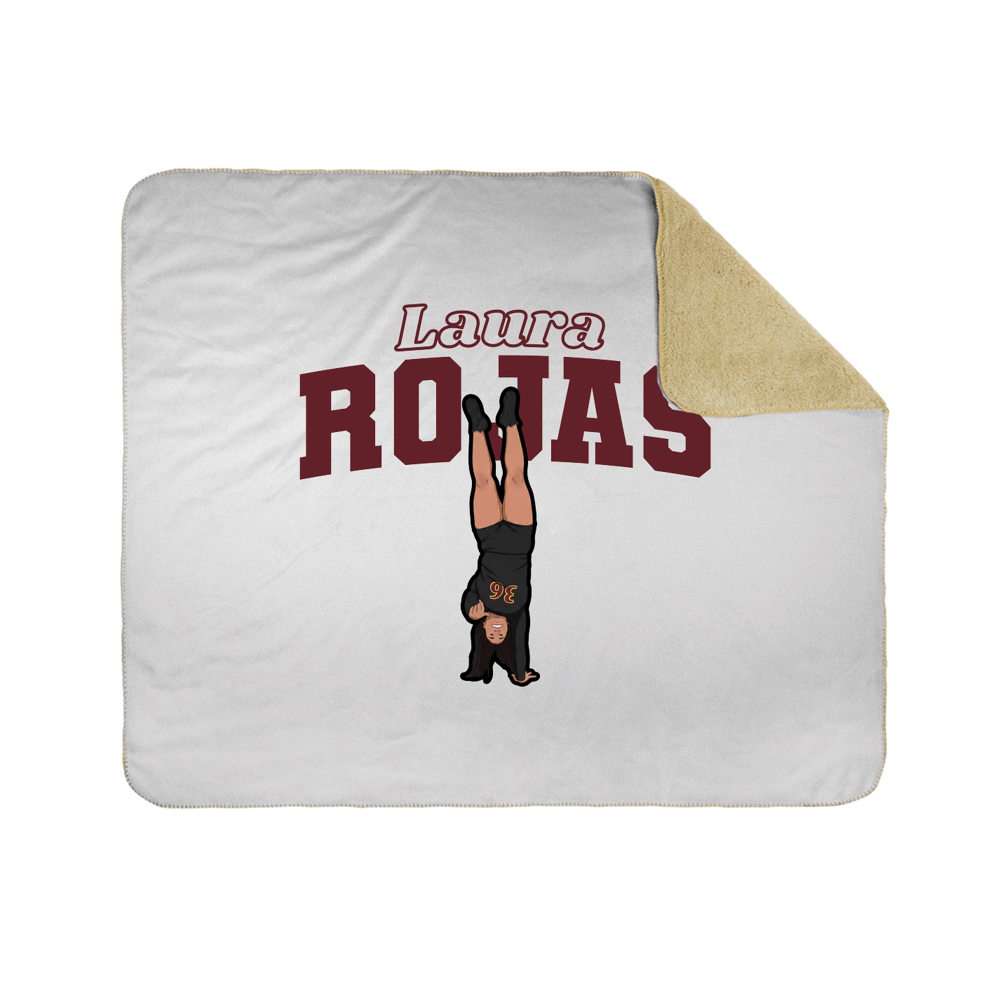 Throw Blanket — Name Arch in White