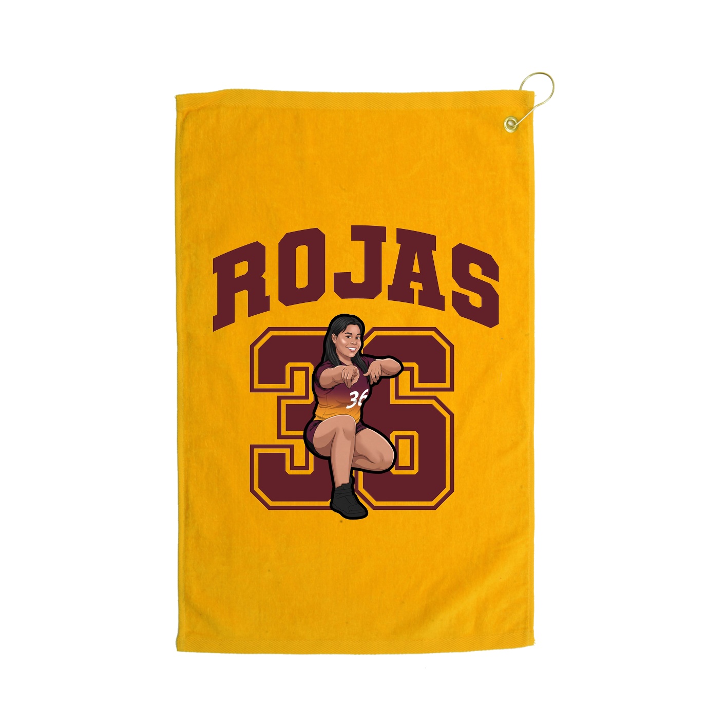 Golf Towel — Number in Gold