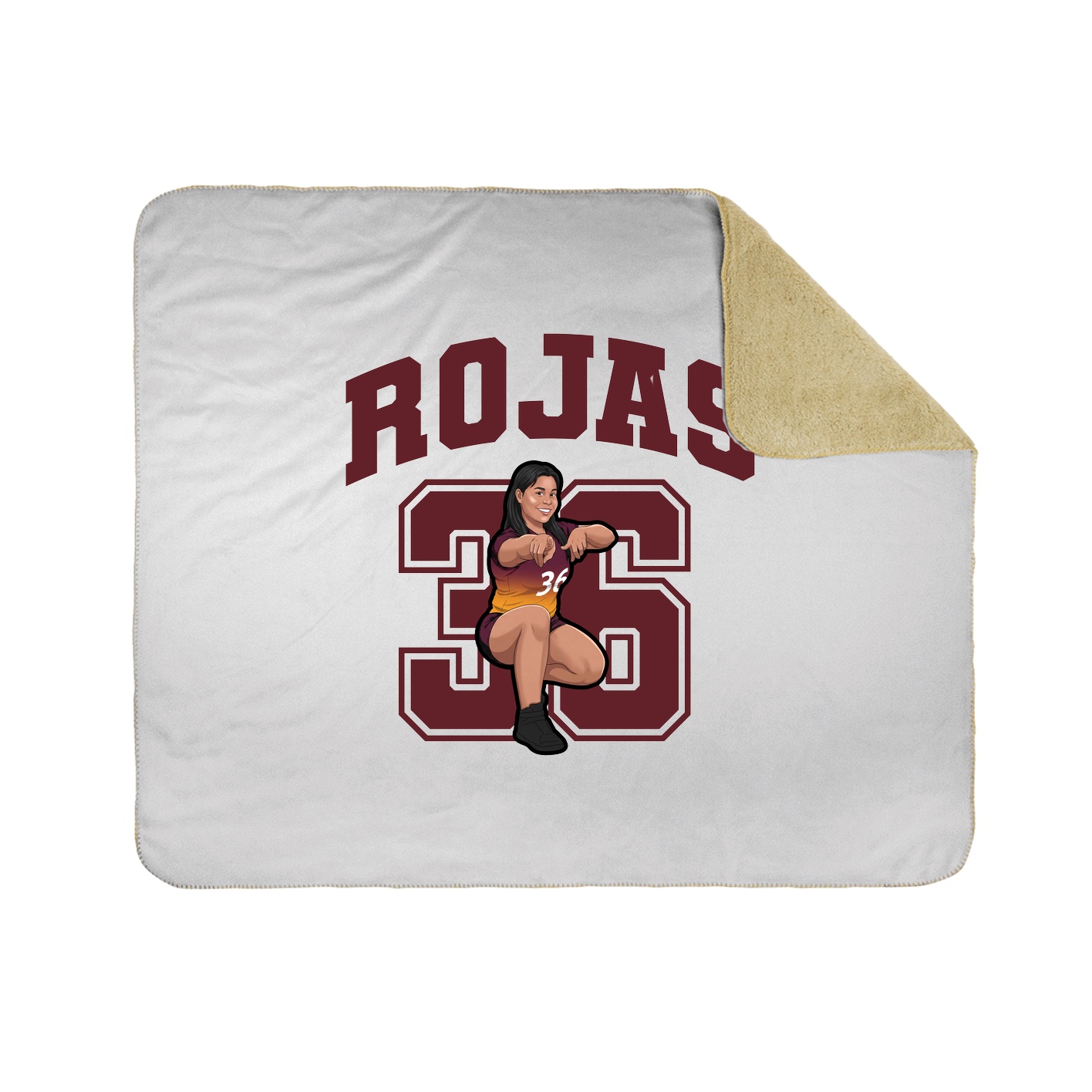 Throw Blanket — Number in White