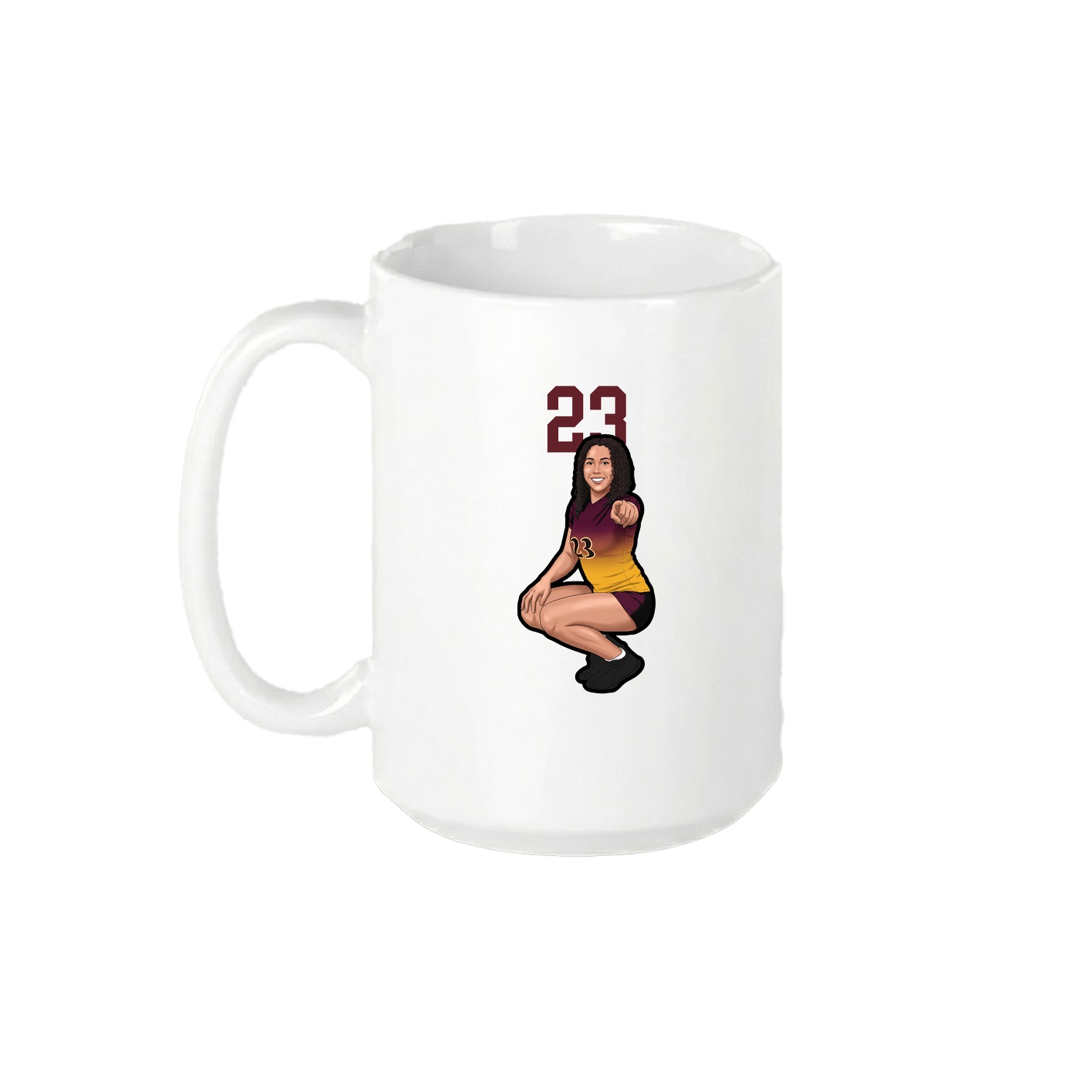 15oz Coffee Mug — Number Top in White