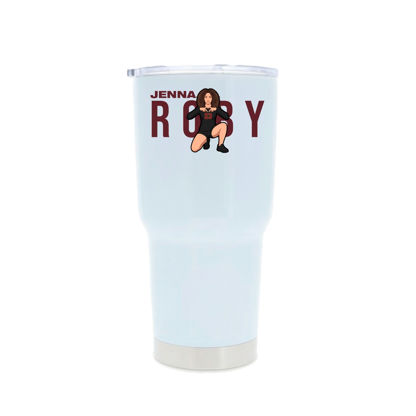 30oz Stainless Steel Tumbler — Player Name in White