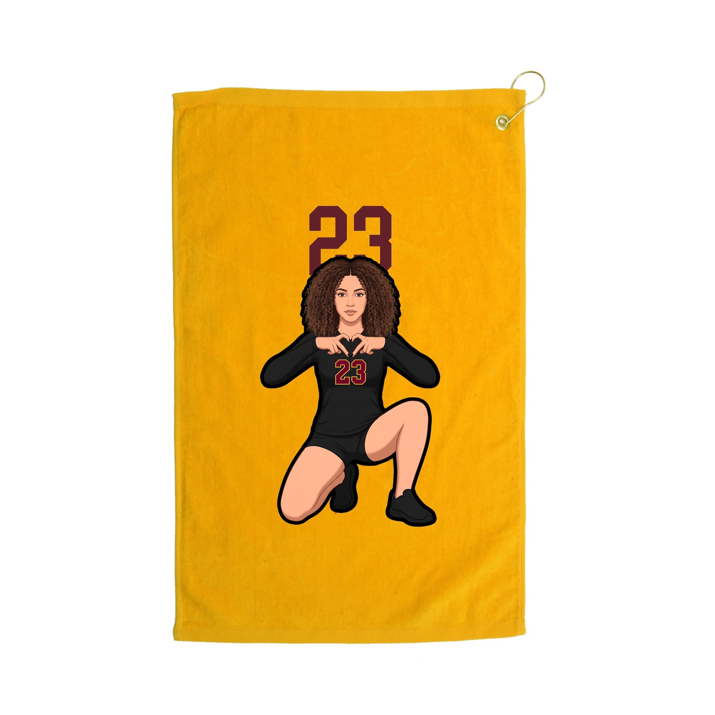 Golf Towel — Number Top in Gold