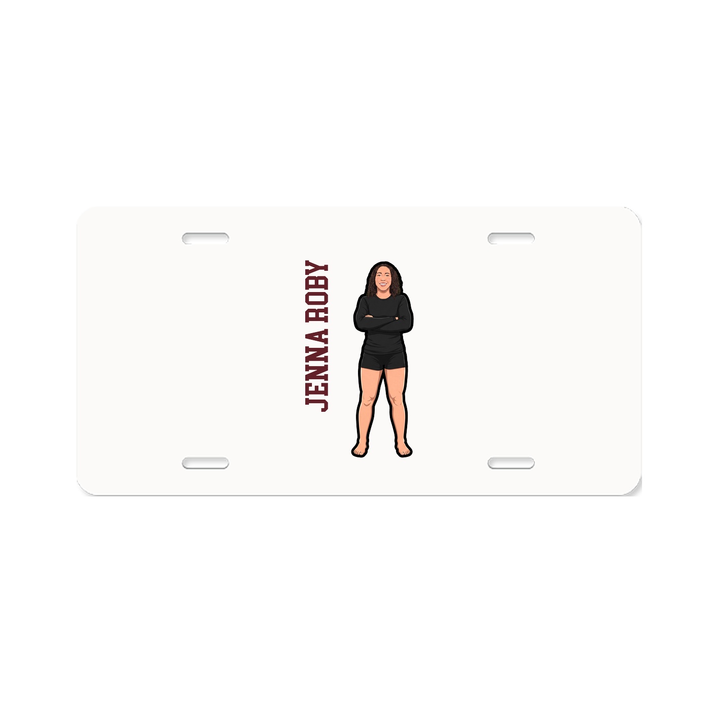 License Plate — Name Vertical in Classic