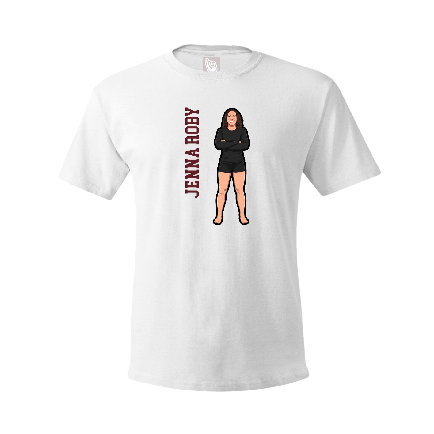 Youth Tee — Name Vertical in White