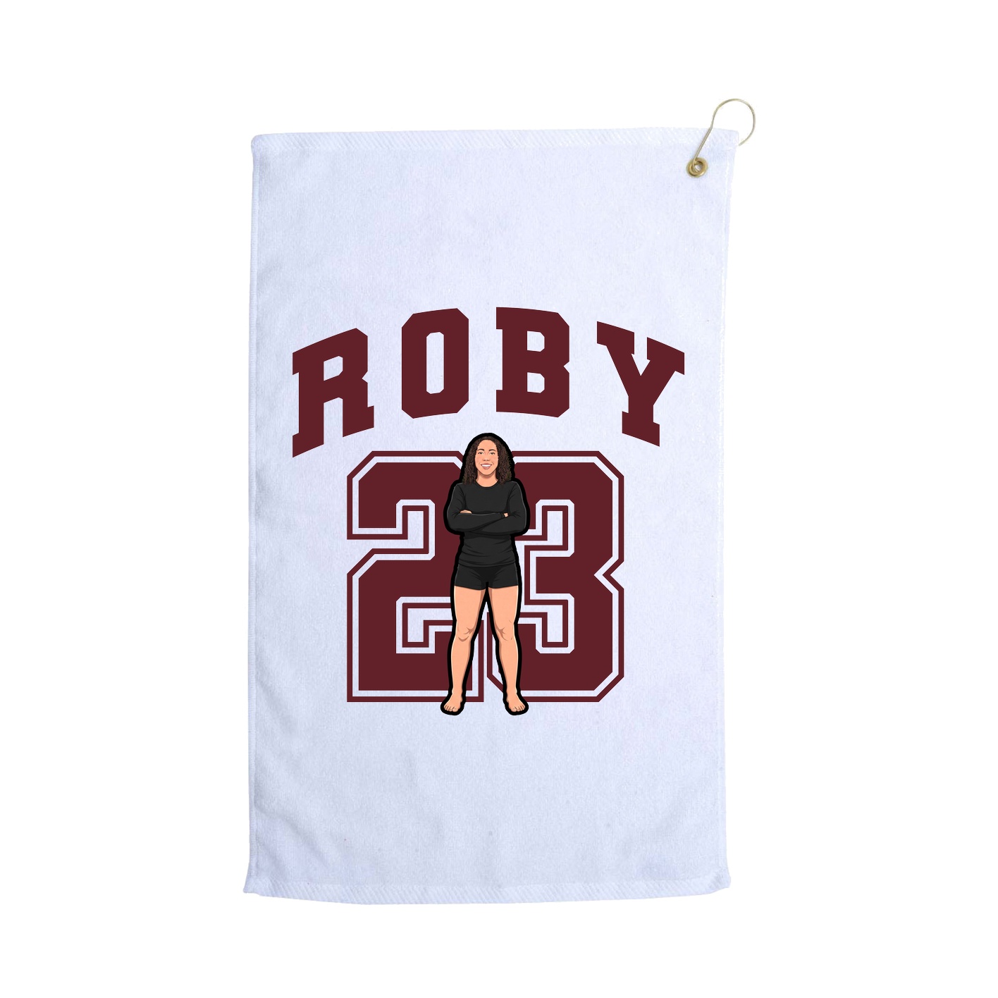 Golf Towel — Number in White