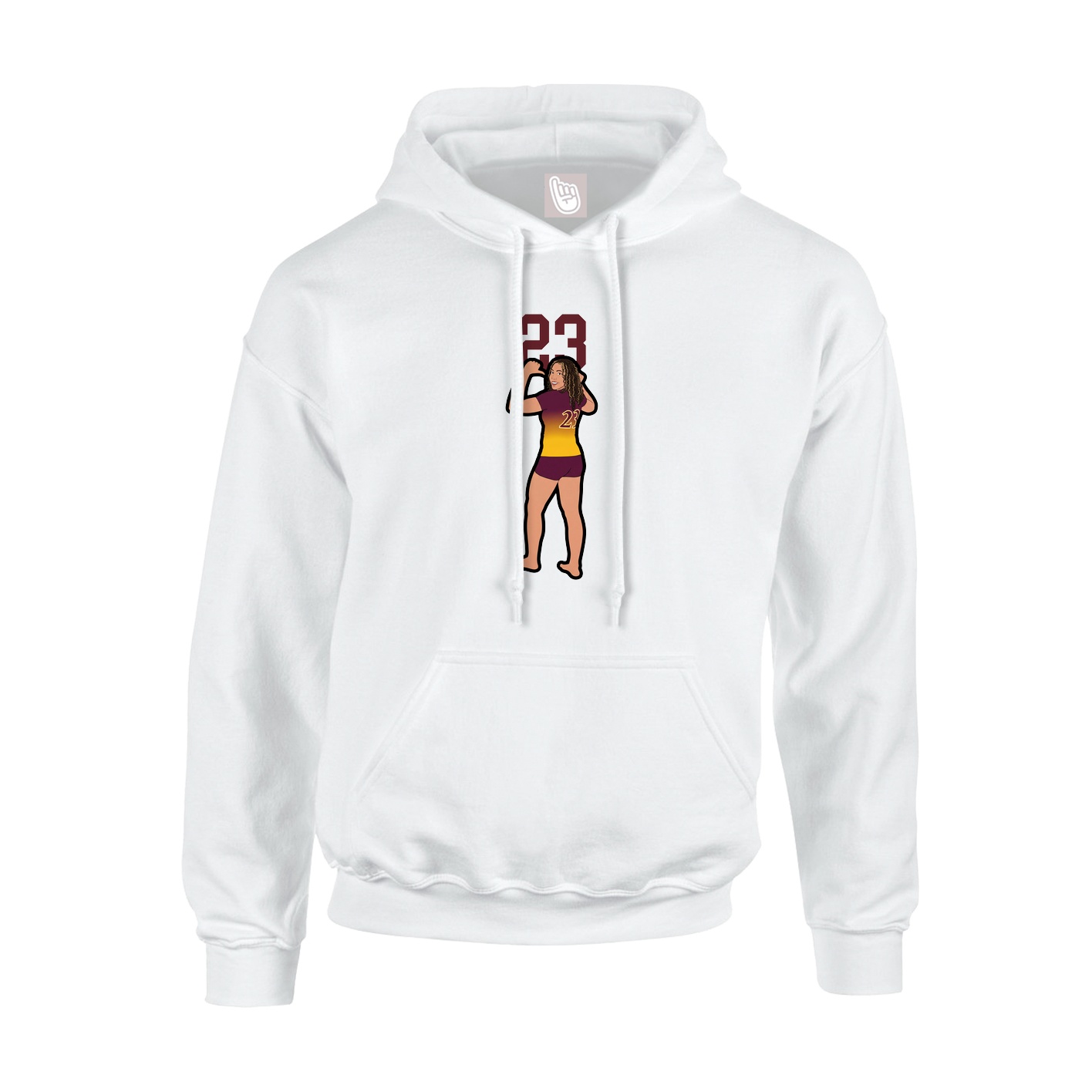 Youth Hoodie — Number Top in White