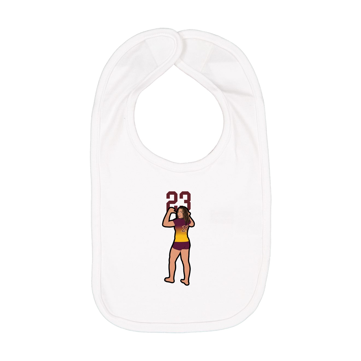 Infant Bib — Number Top in White