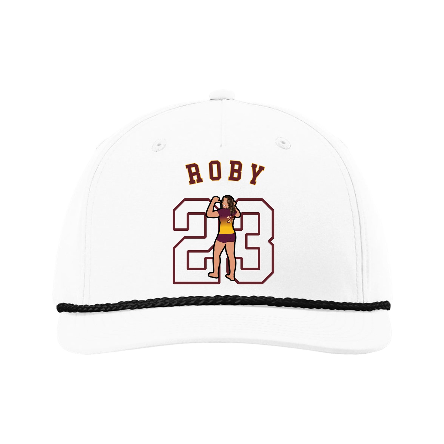 Five-Panel Classic Rope Cap — Shirsey Arch in White