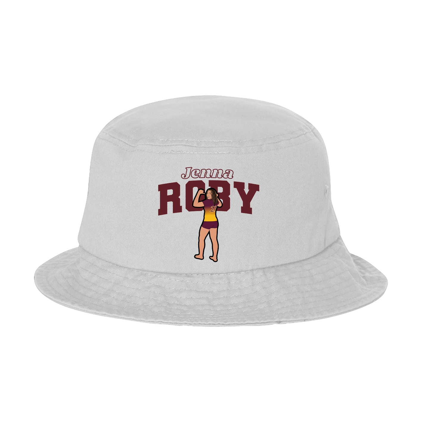 Bucket Cap — Name Arch in White