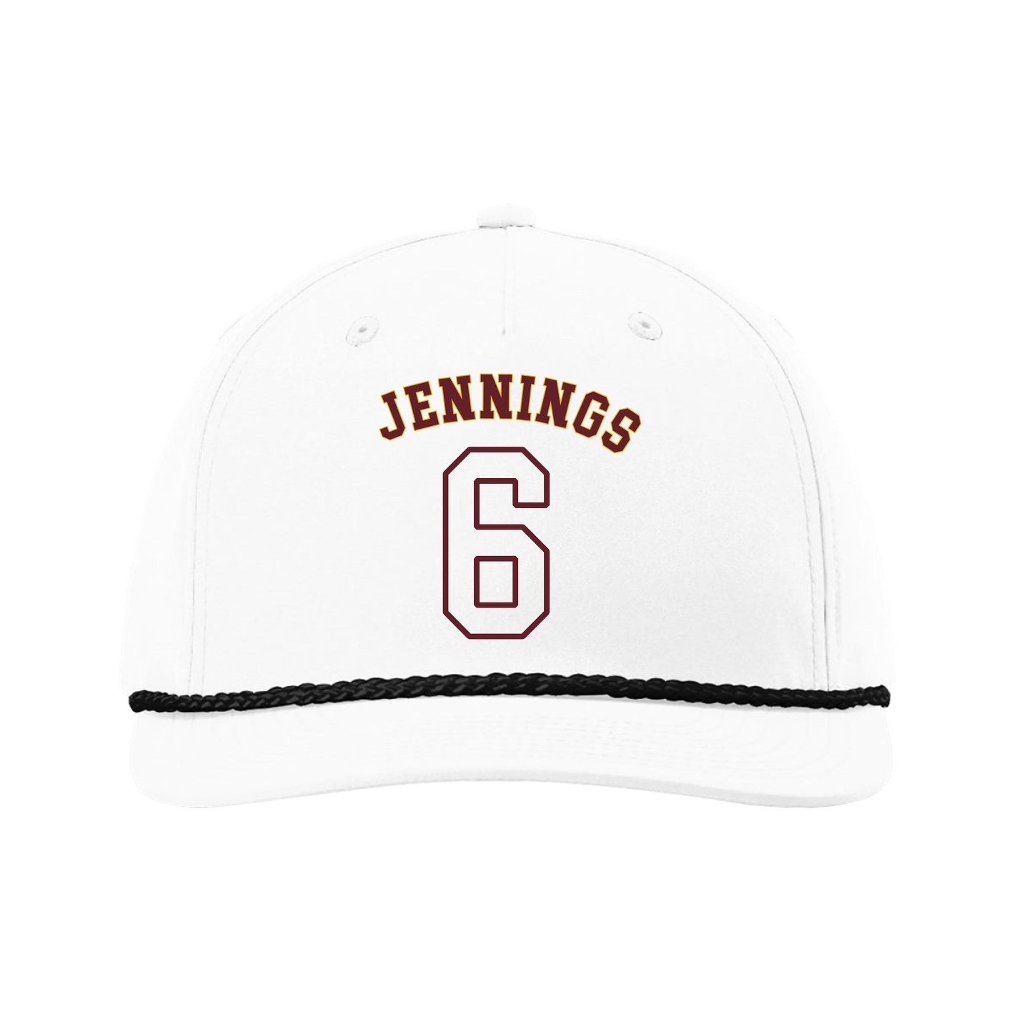 Five-Panel Classic Rope Cap — Shirsey Arch in White