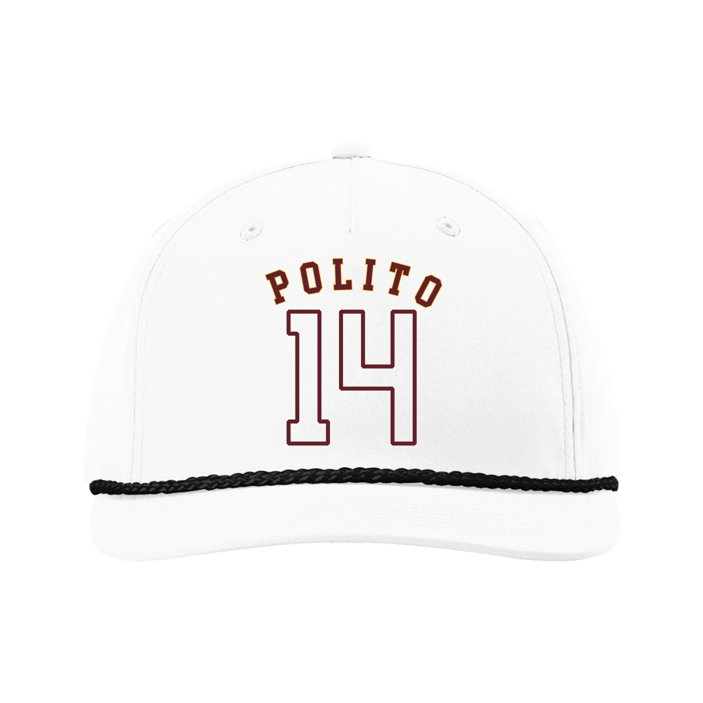 Five-Panel Classic Rope Cap — Shirsey Arch in White