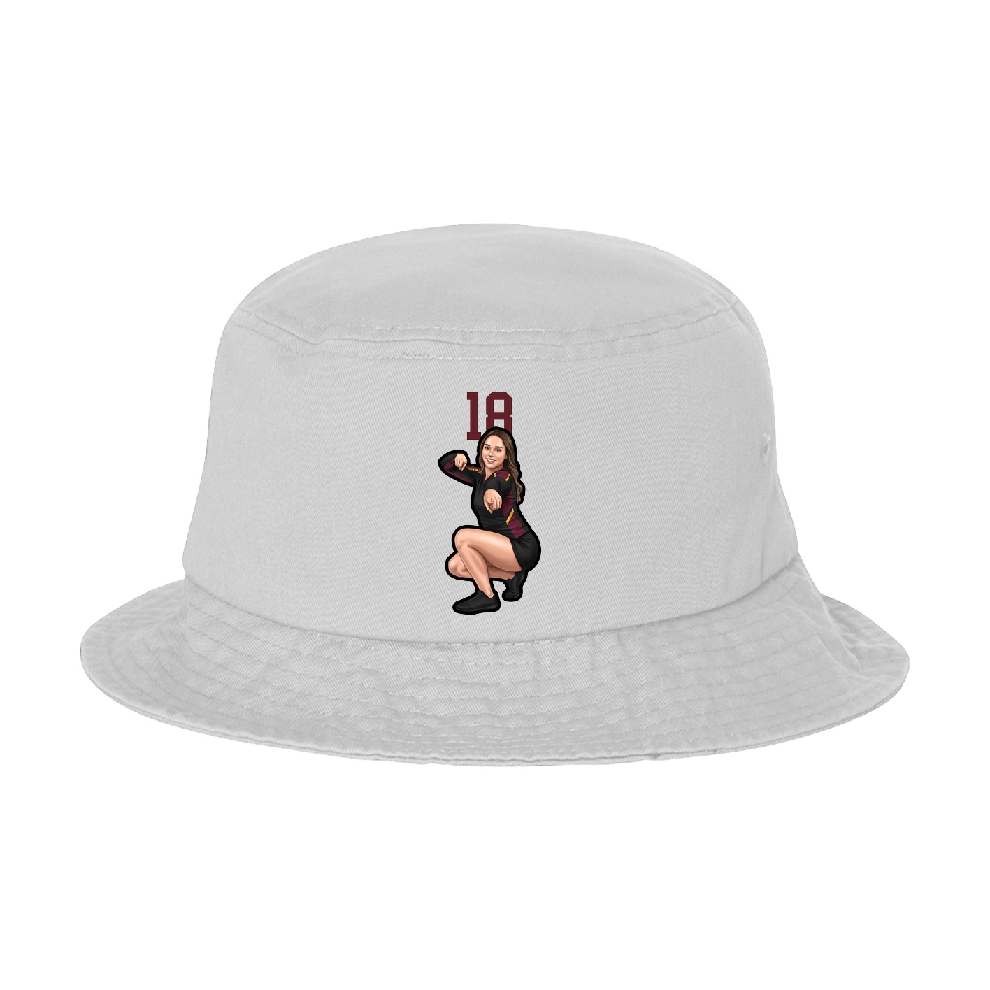 Bucket Cap — Number Top in White