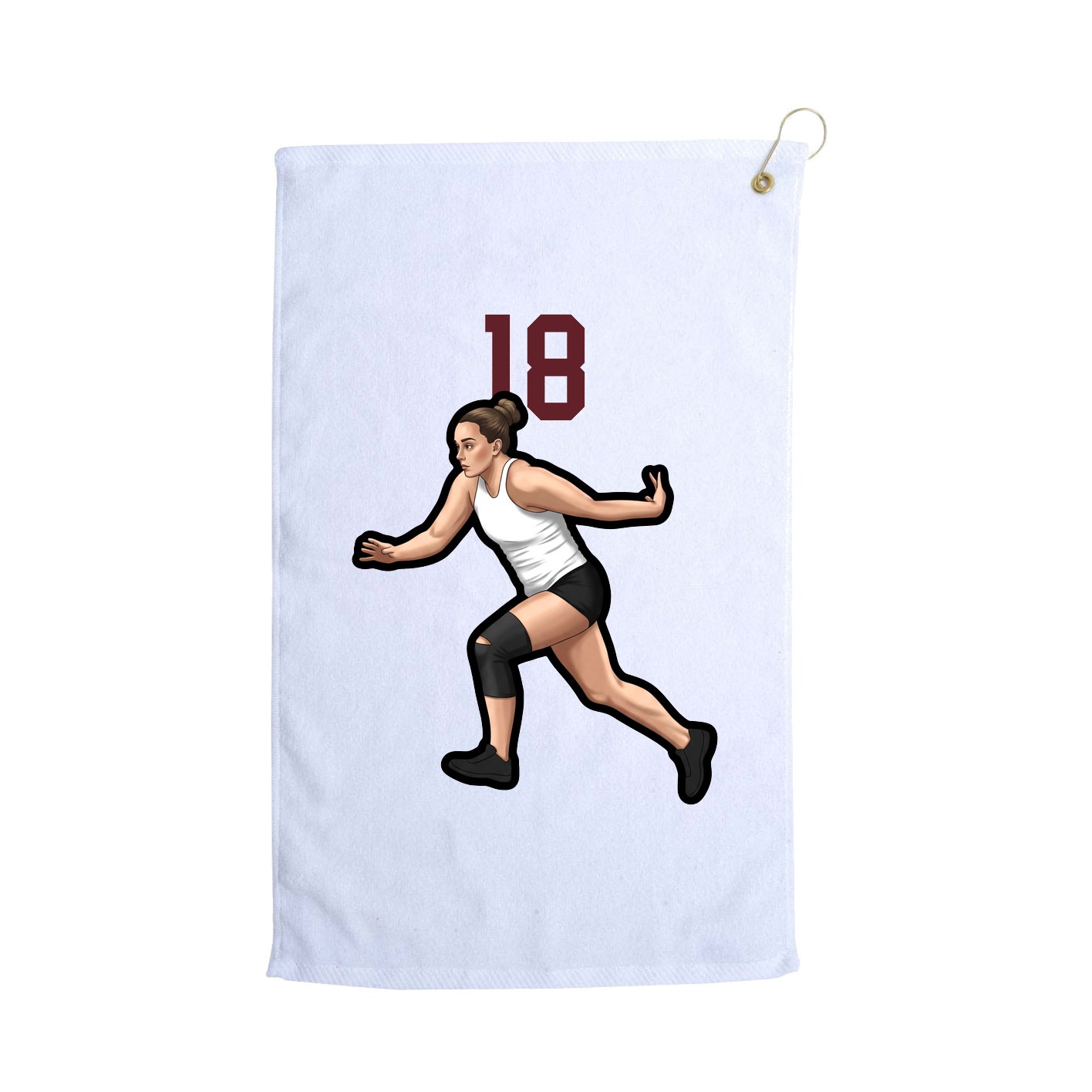Golf Towel — Number Top in White