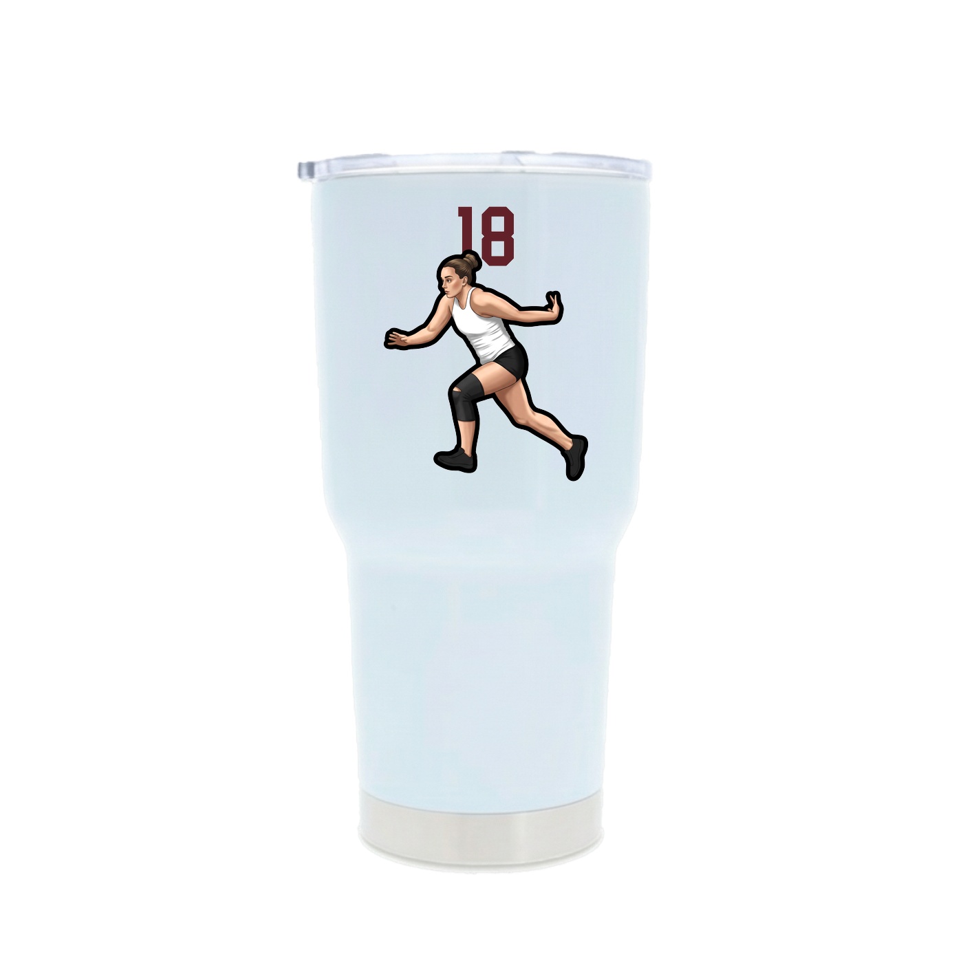 30oz Stainless Steel Tumbler — Number Top in White