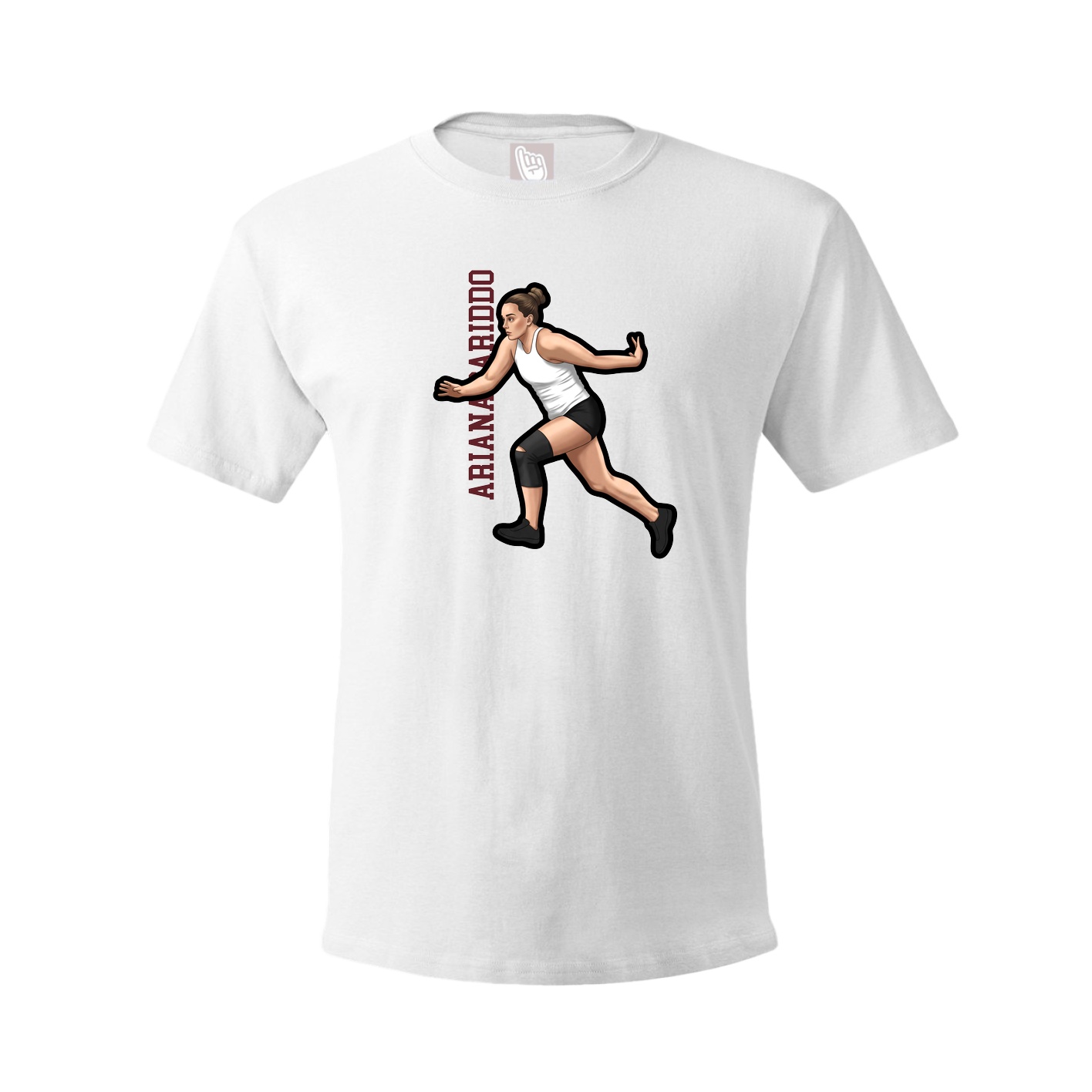 Tee — Name Vertical in White