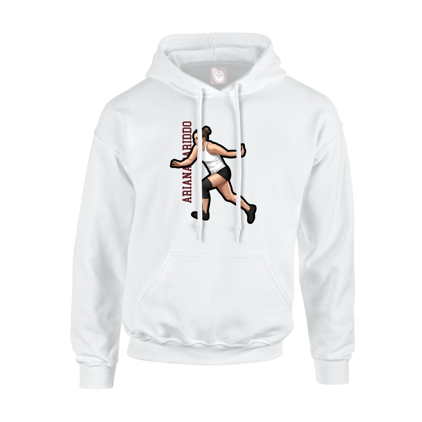 Hoodie — Name Vertical in White