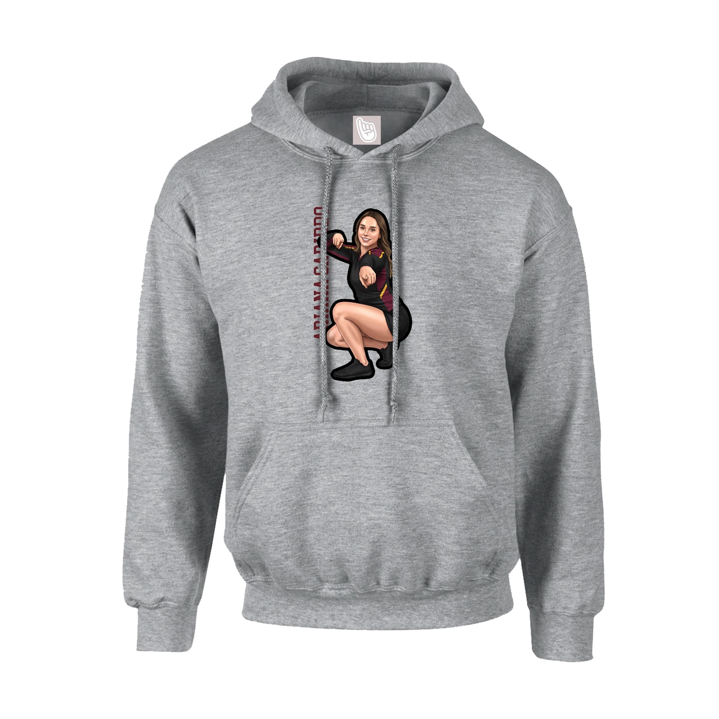 Youth Hoodie — Name Vertical in Grey