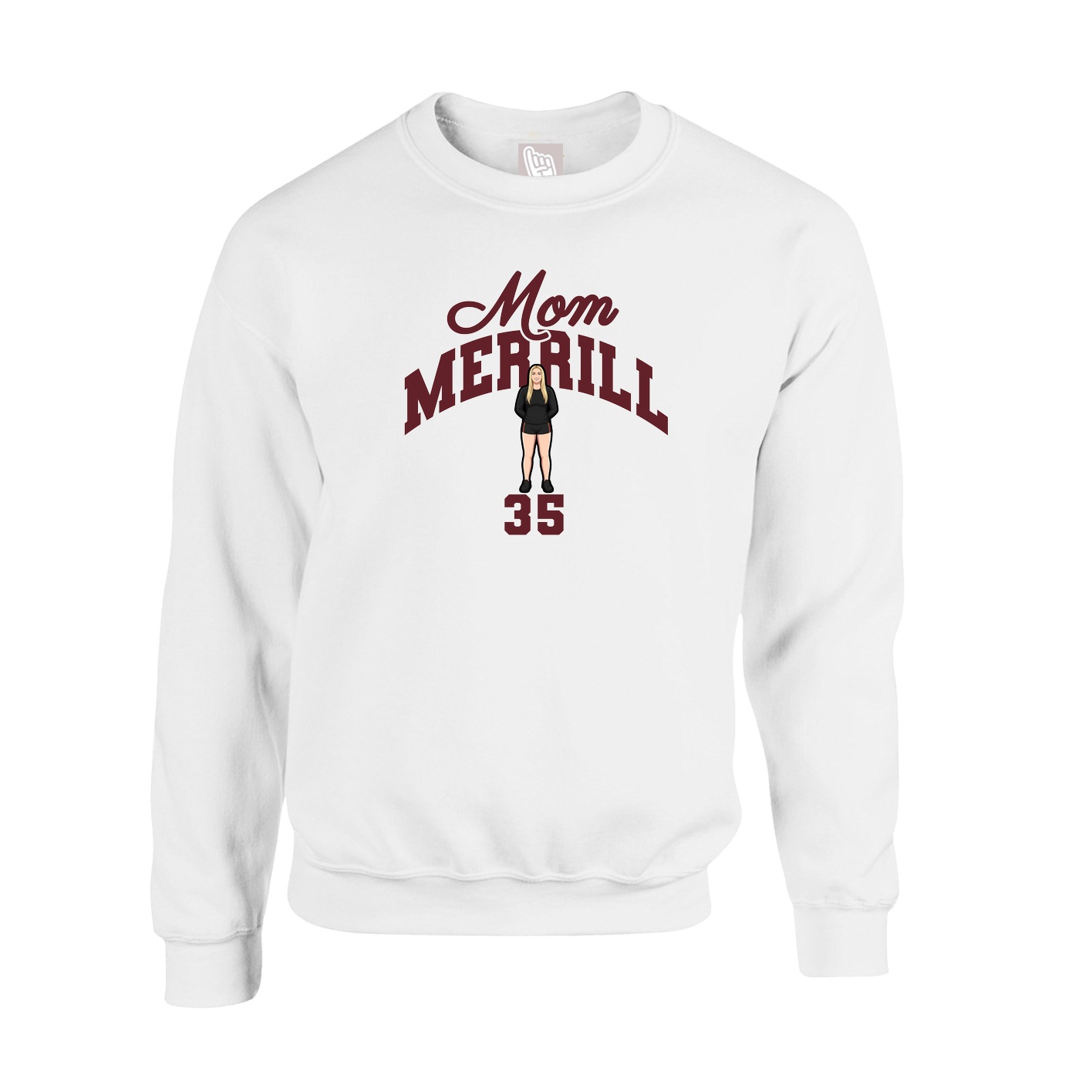 Fleece Crew — Mothers Day Arch in White
