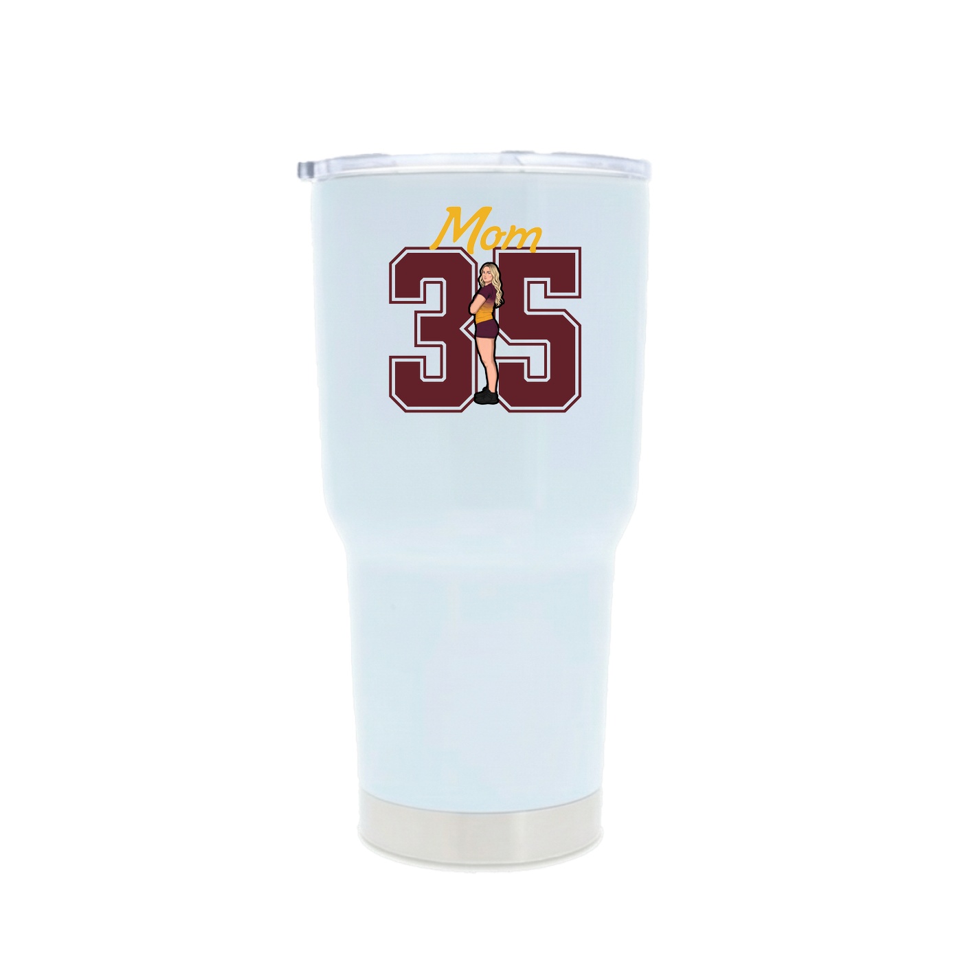 30oz Stainless Steel Tumbler — Mothers Day Shirsey in White
