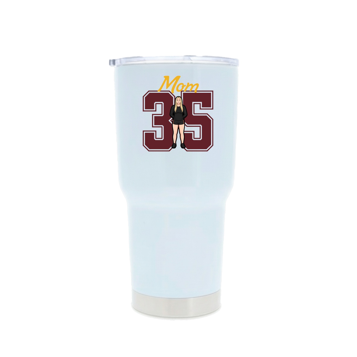 30oz Stainless Steel Tumbler — Mothers Day Shirsey in White