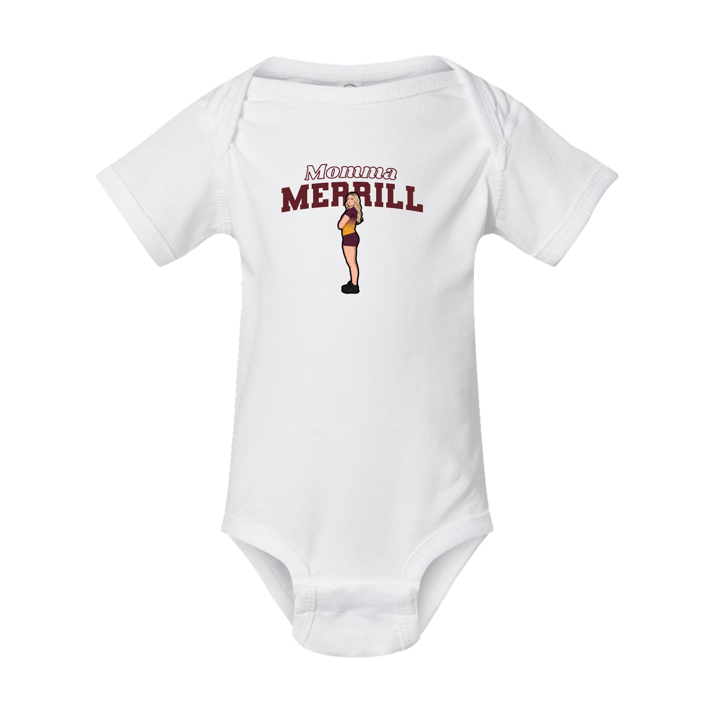 Baby Onesie — Mothers Day Block in White