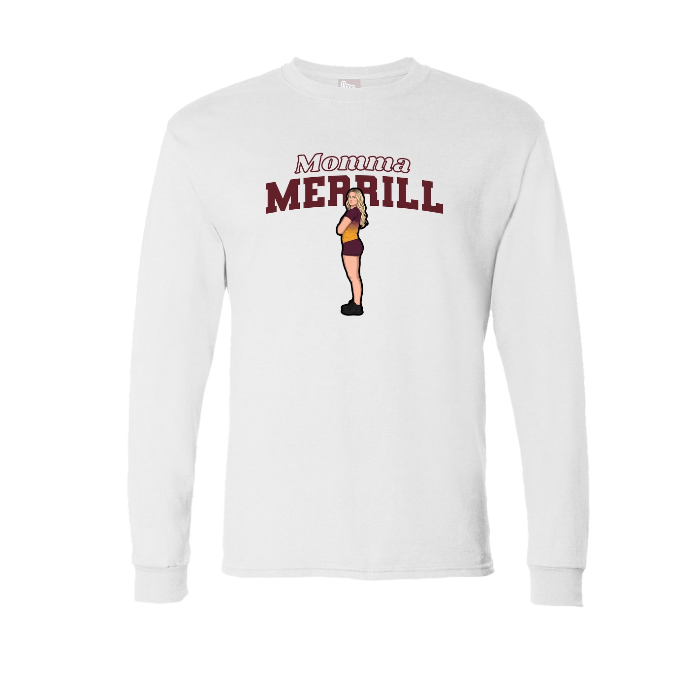 Long Sleeve Tee — Mothers Day Block in White