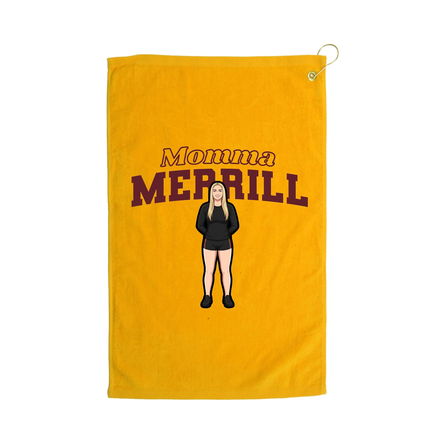 Golf Towel — Mothers Day Block in Gold