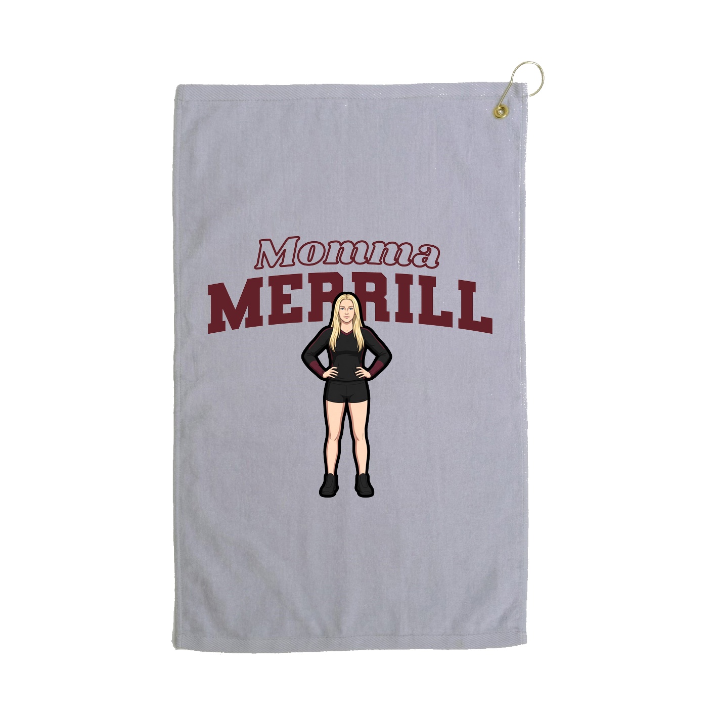 Golf Towel — Mothers Day Block in Grey