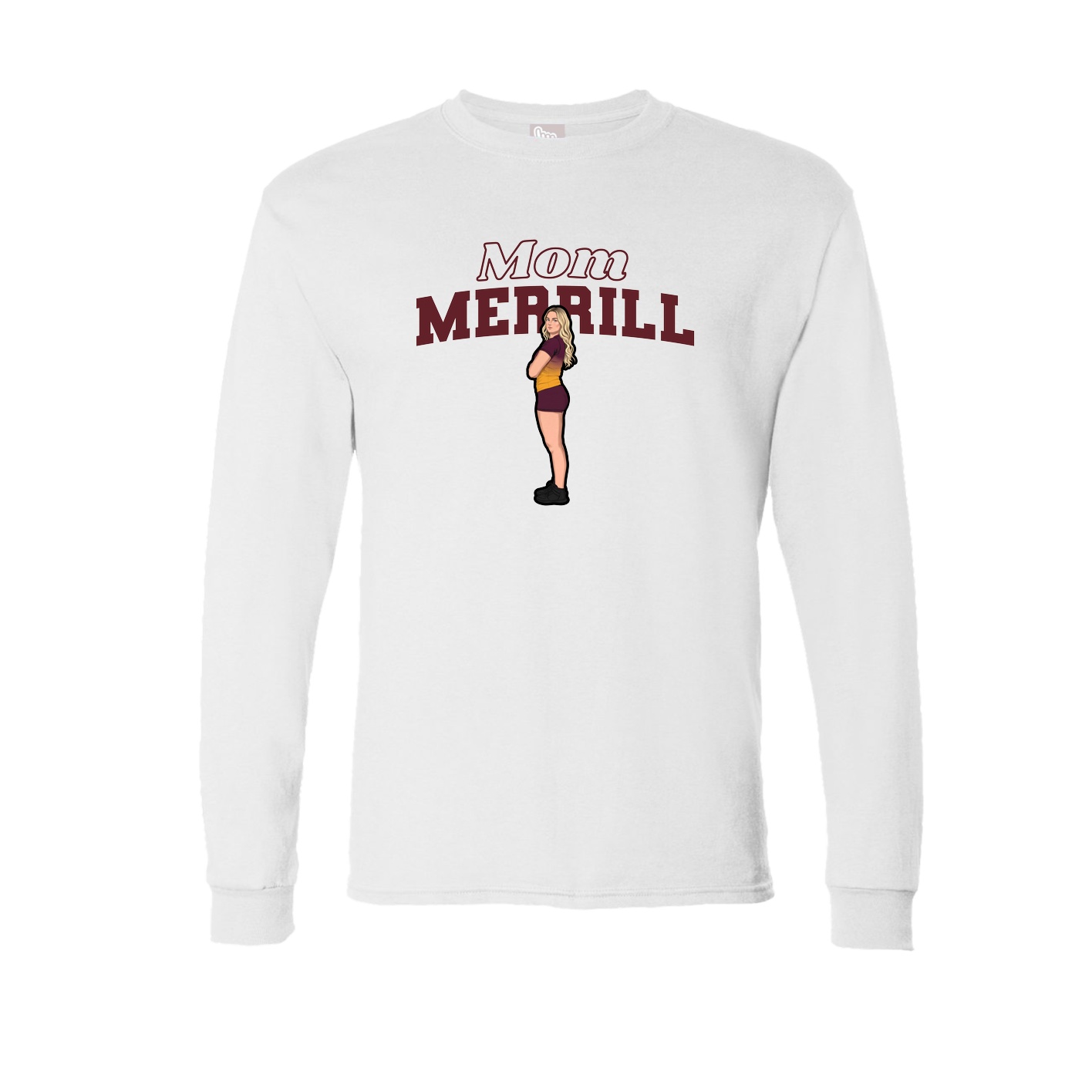 Long Sleeve Tee — Mothers Day Block in White