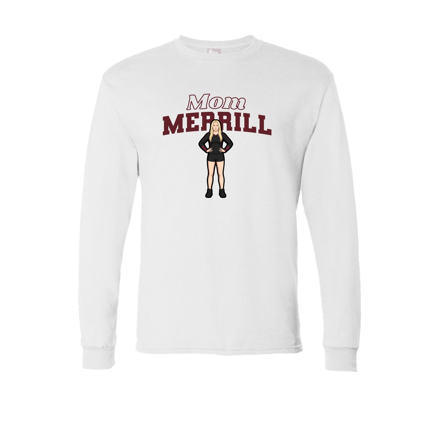 Long Sleeve Tee — Mothers Day Block in White