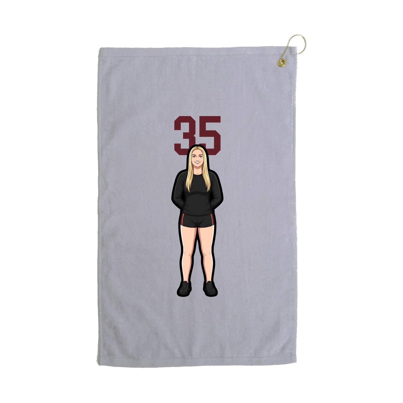 Golf Towel — Number Top in Grey