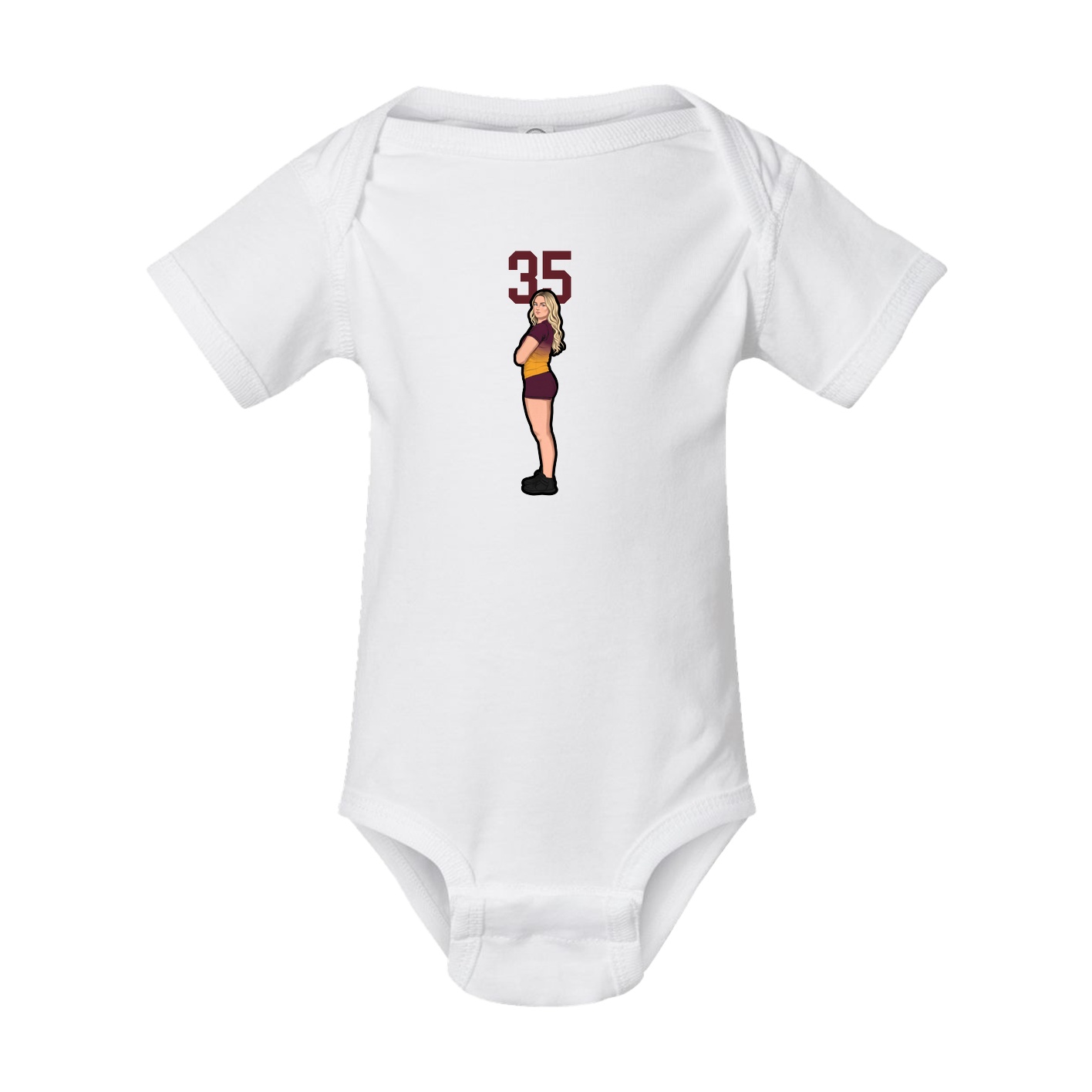 Baby Onesie — Number Top in White