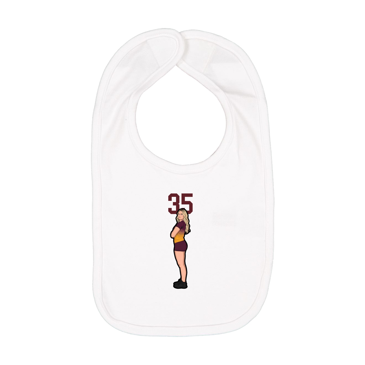 Infant Bib — Number Top in White