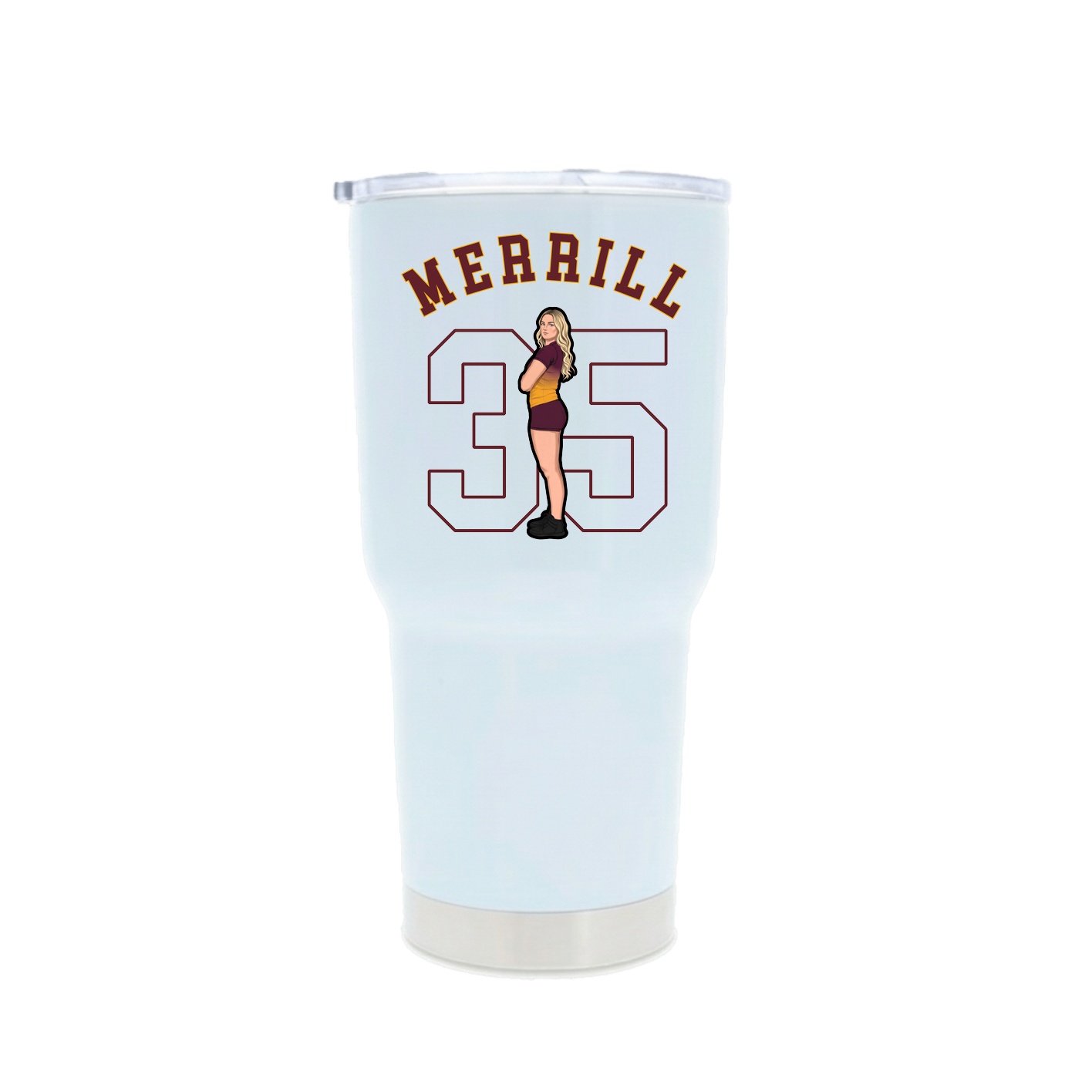 30oz Stainless Steel Tumbler — Shirsey Arch in White