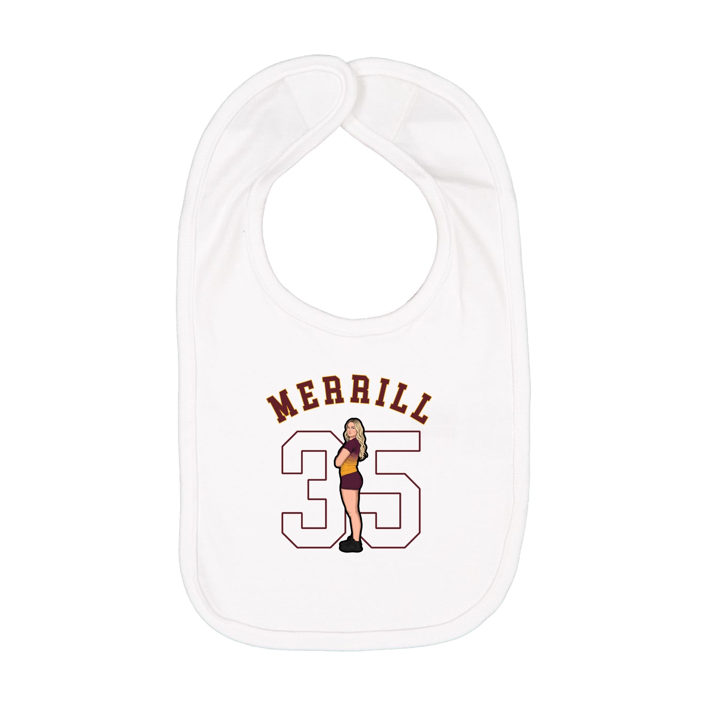 Infant Bib — Shirsey Arch in White