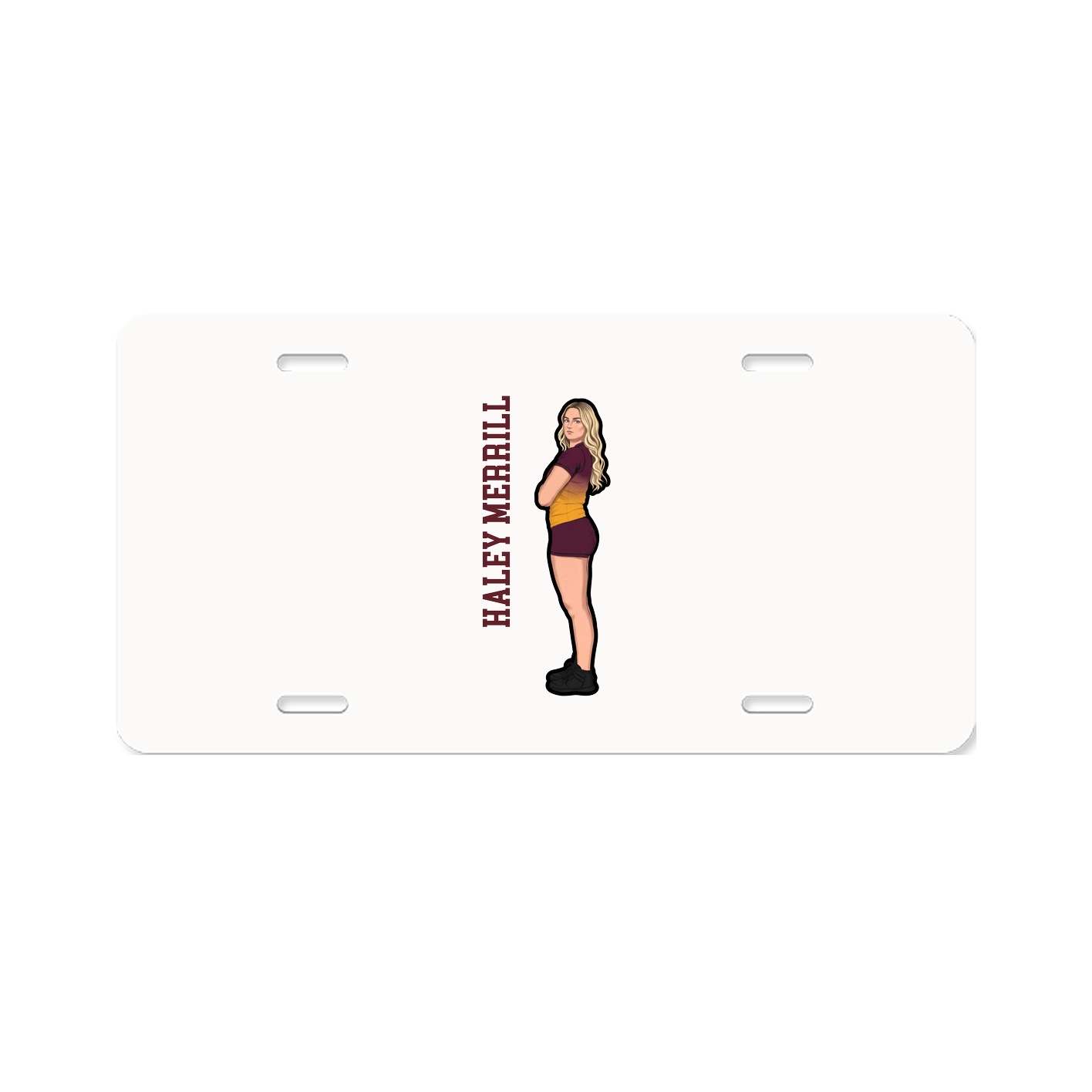 License Plate — Name Vertical in Classic