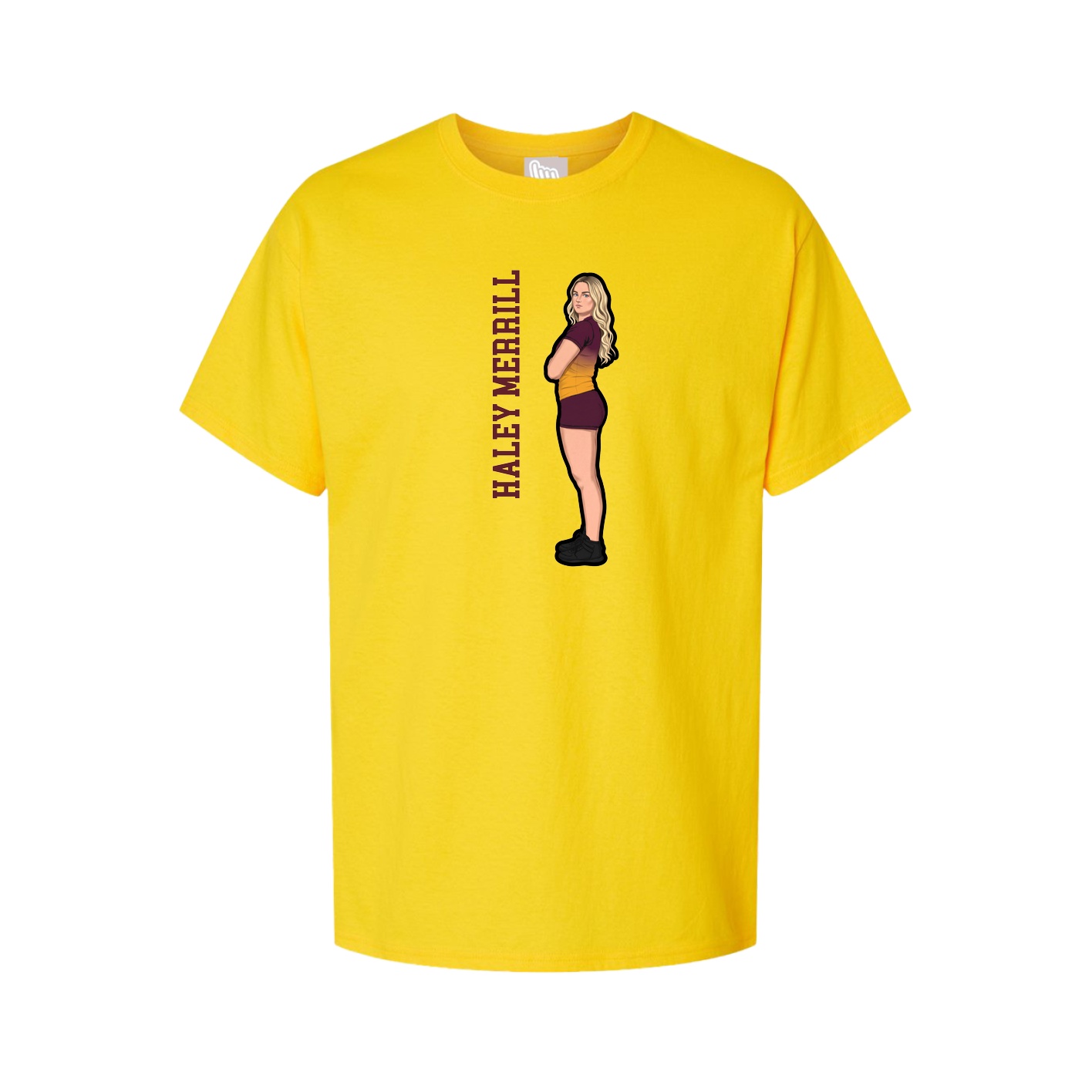 Youth Tee — Name Vertical in Gold