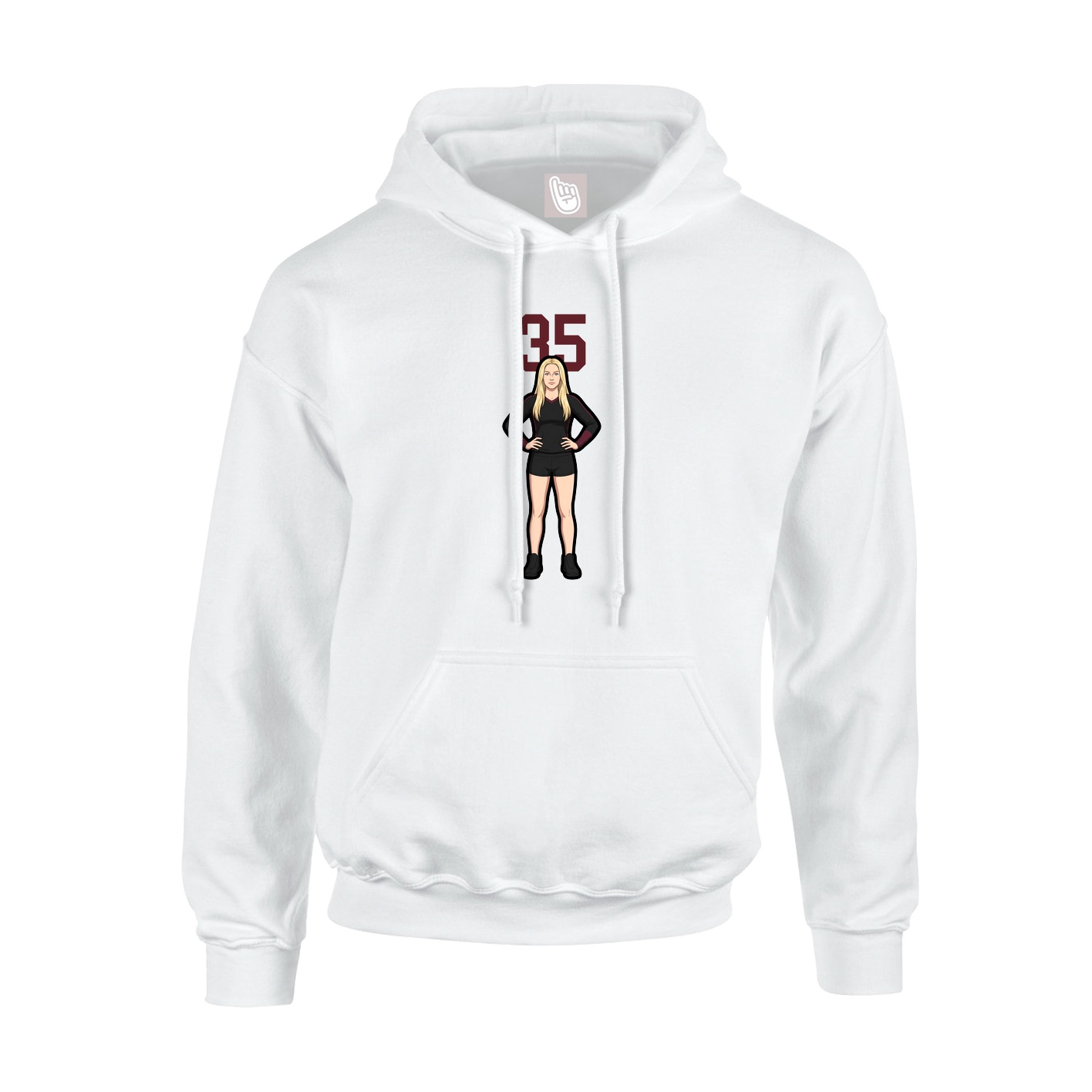 Hoodie — Number Top in White