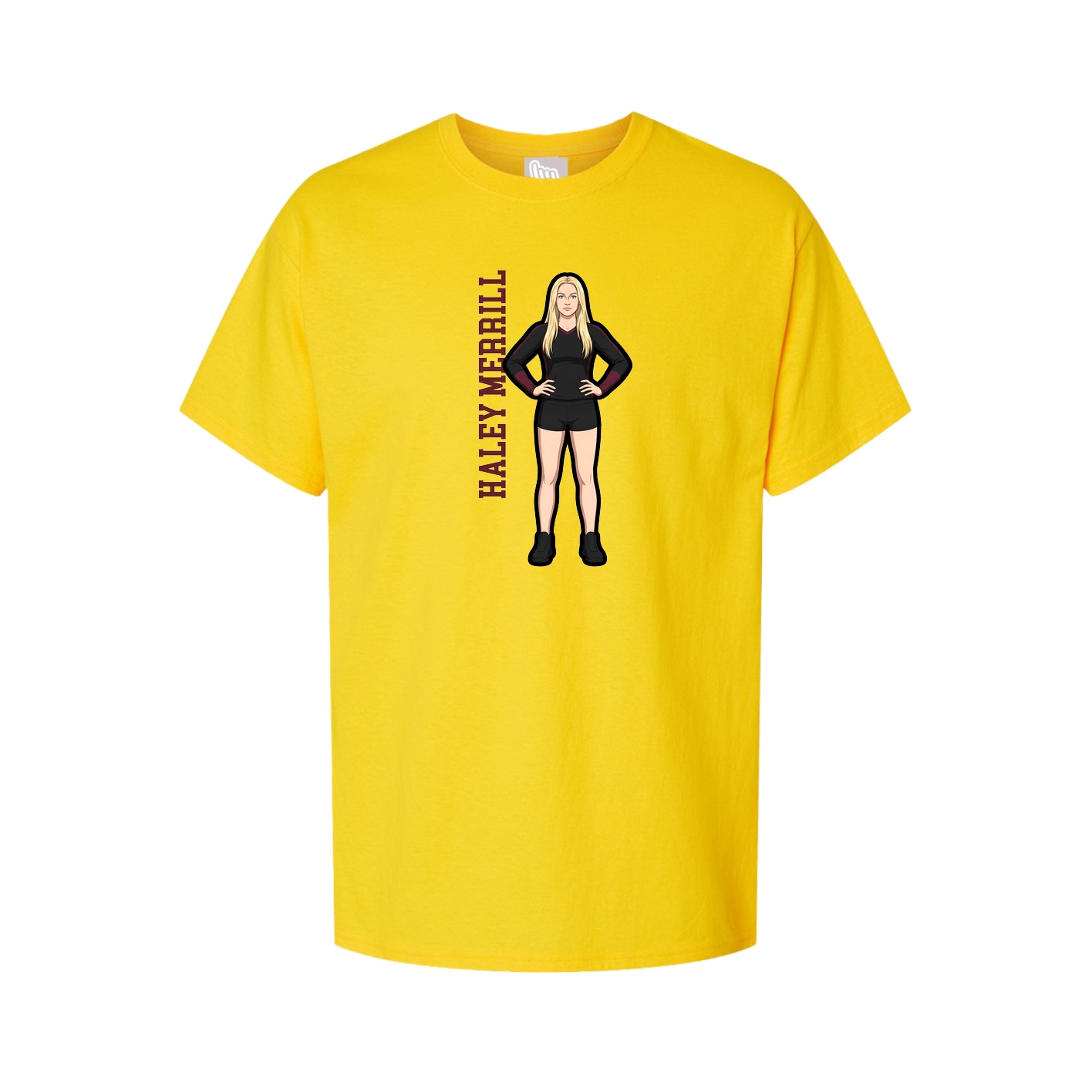 Youth Tee — Name Vertical in Gold