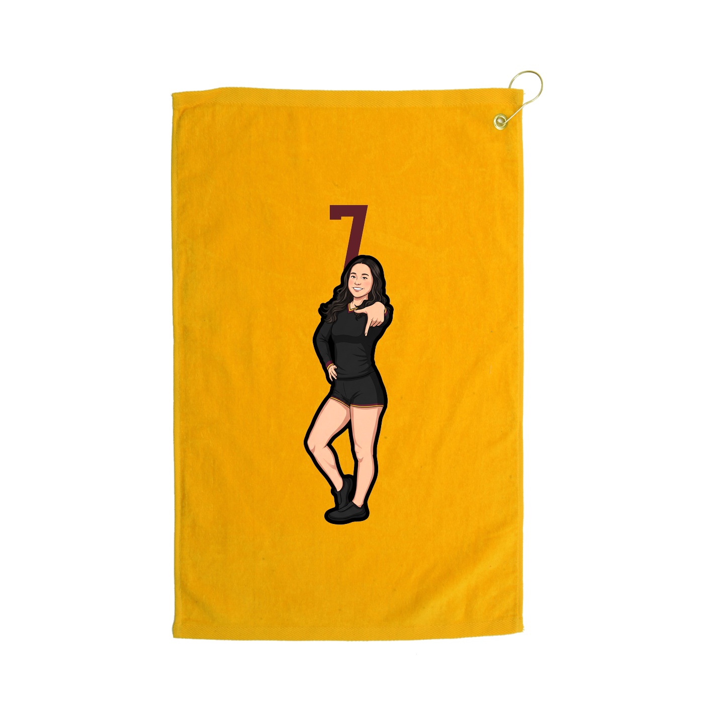Golf Towel — Number Top in Gold