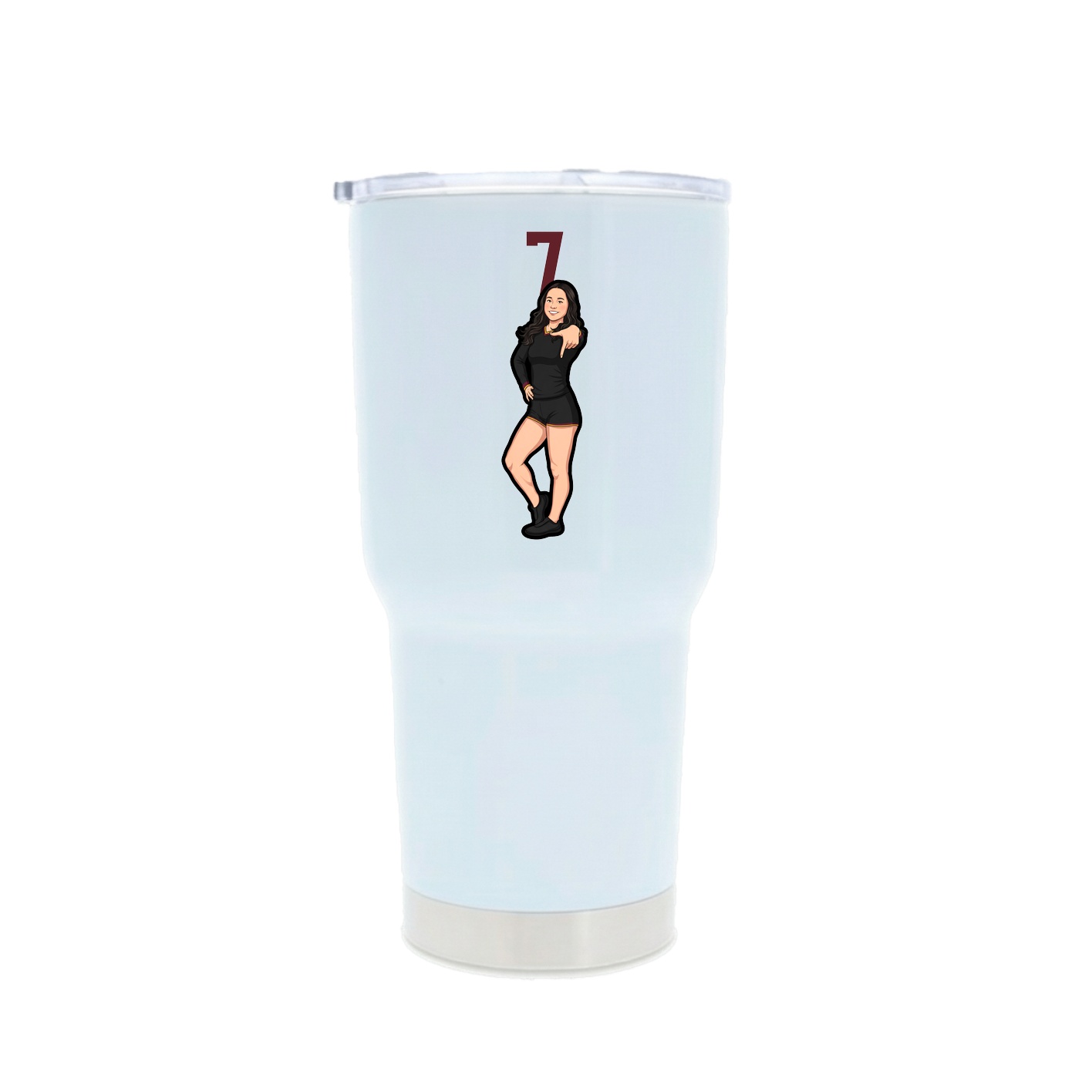 30oz Stainless Steel Tumbler — Number Top in White