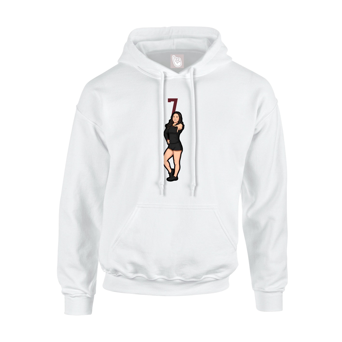 Hoodie — Number Top in White