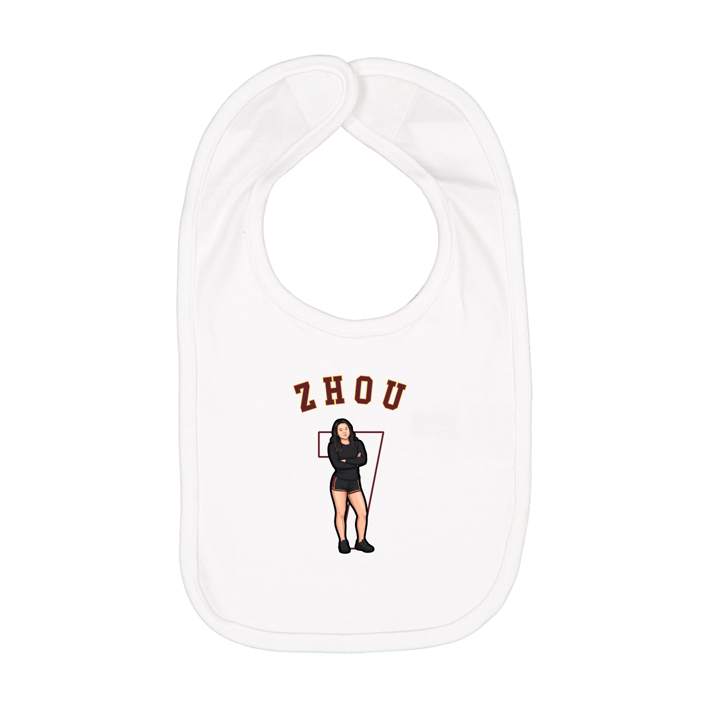 Infant Bib — Shirsey Arch in White