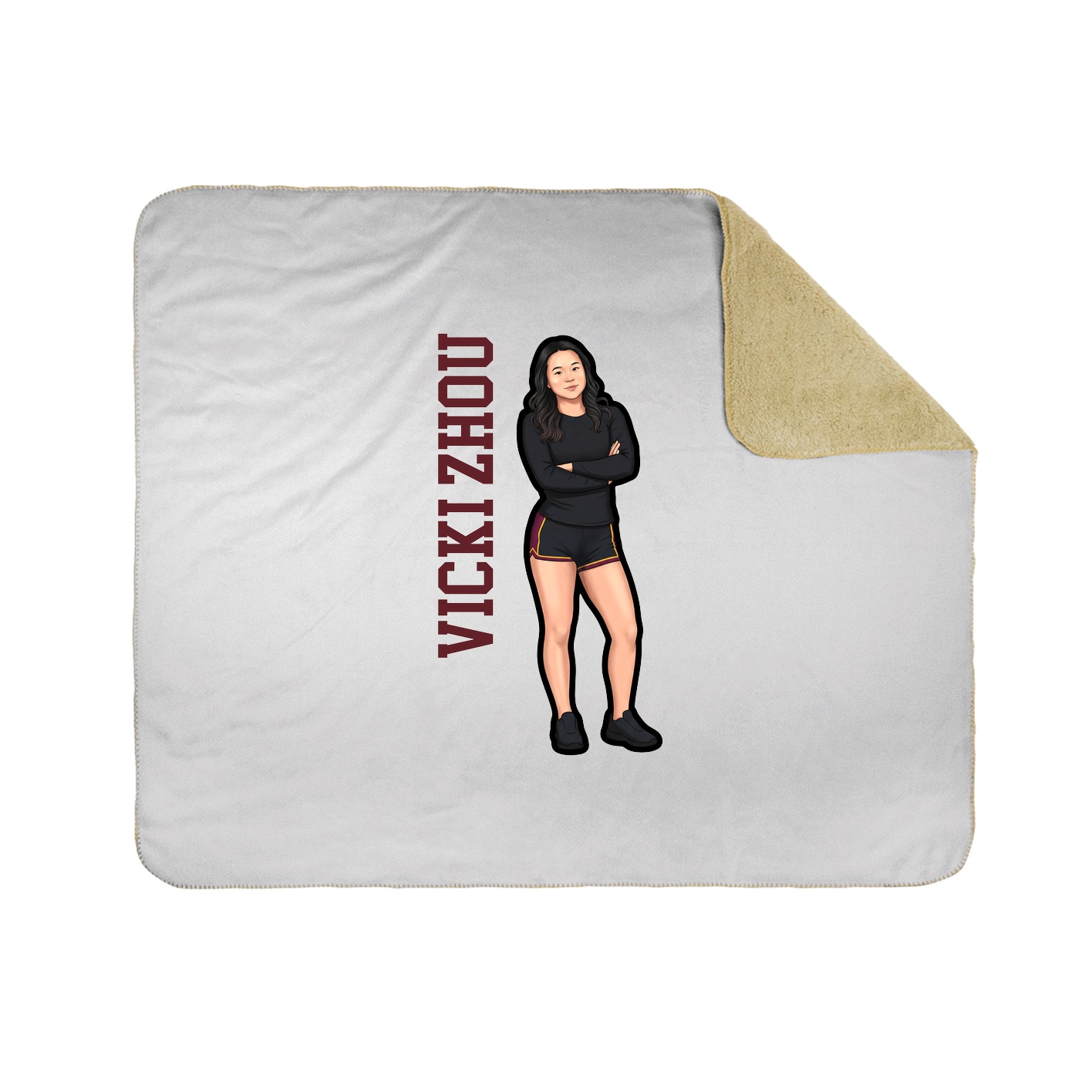 Throw Blanket — Name Vertical in White