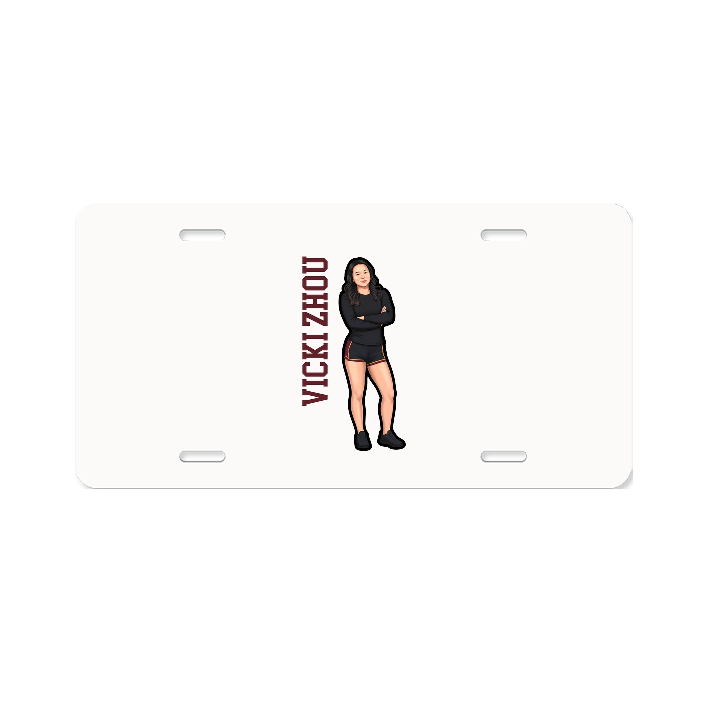 License Plate — Name Vertical in Classic