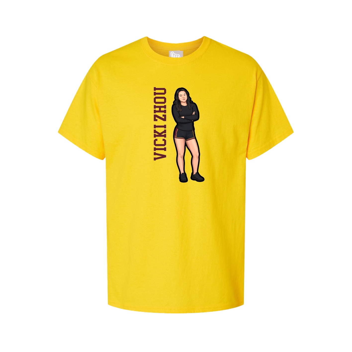 Youth Tee — Name Vertical in Gold