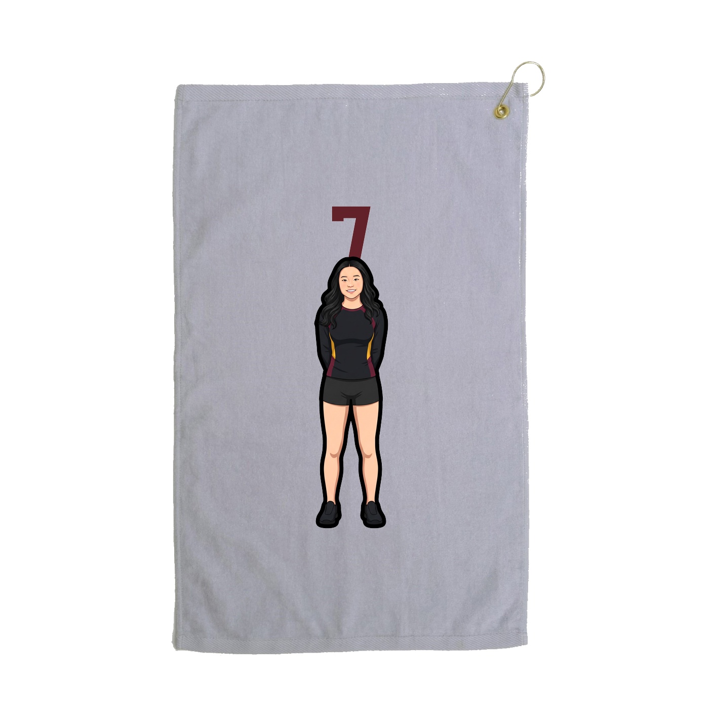 Golf Towel — Number Top in Grey