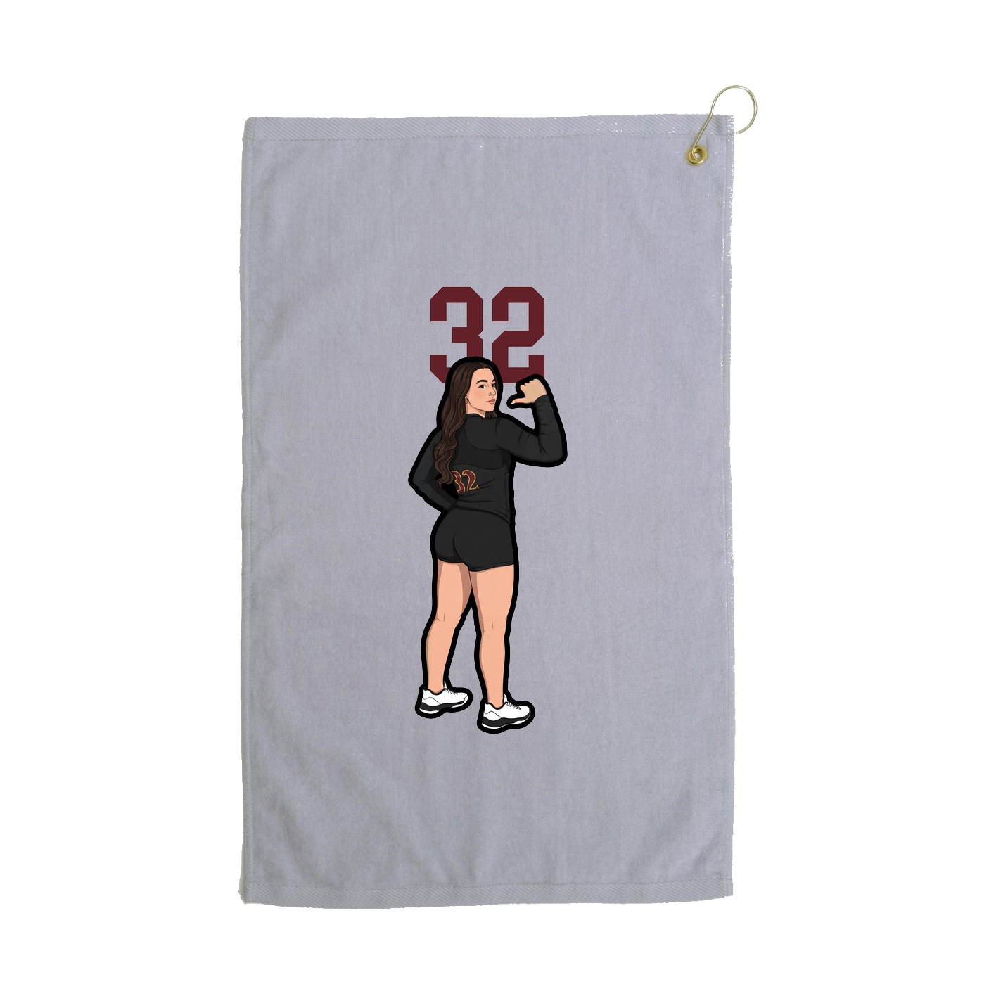 Golf Towel — Number Top in Grey